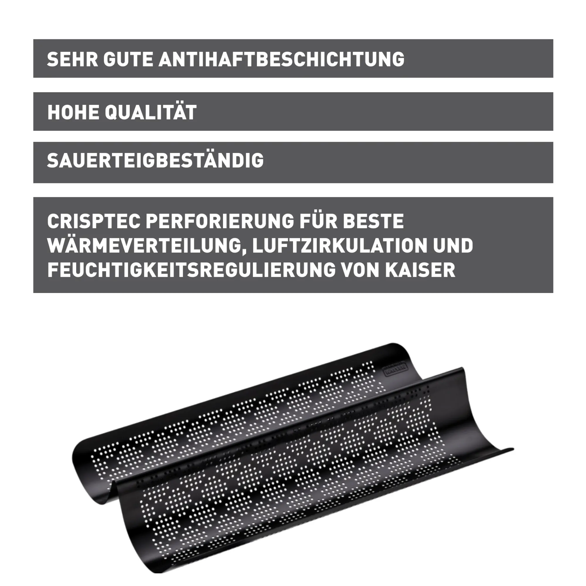 WMF KAISER Inspiration Baguette-Backform, perforiert, 40 x 20 cm| Backformen