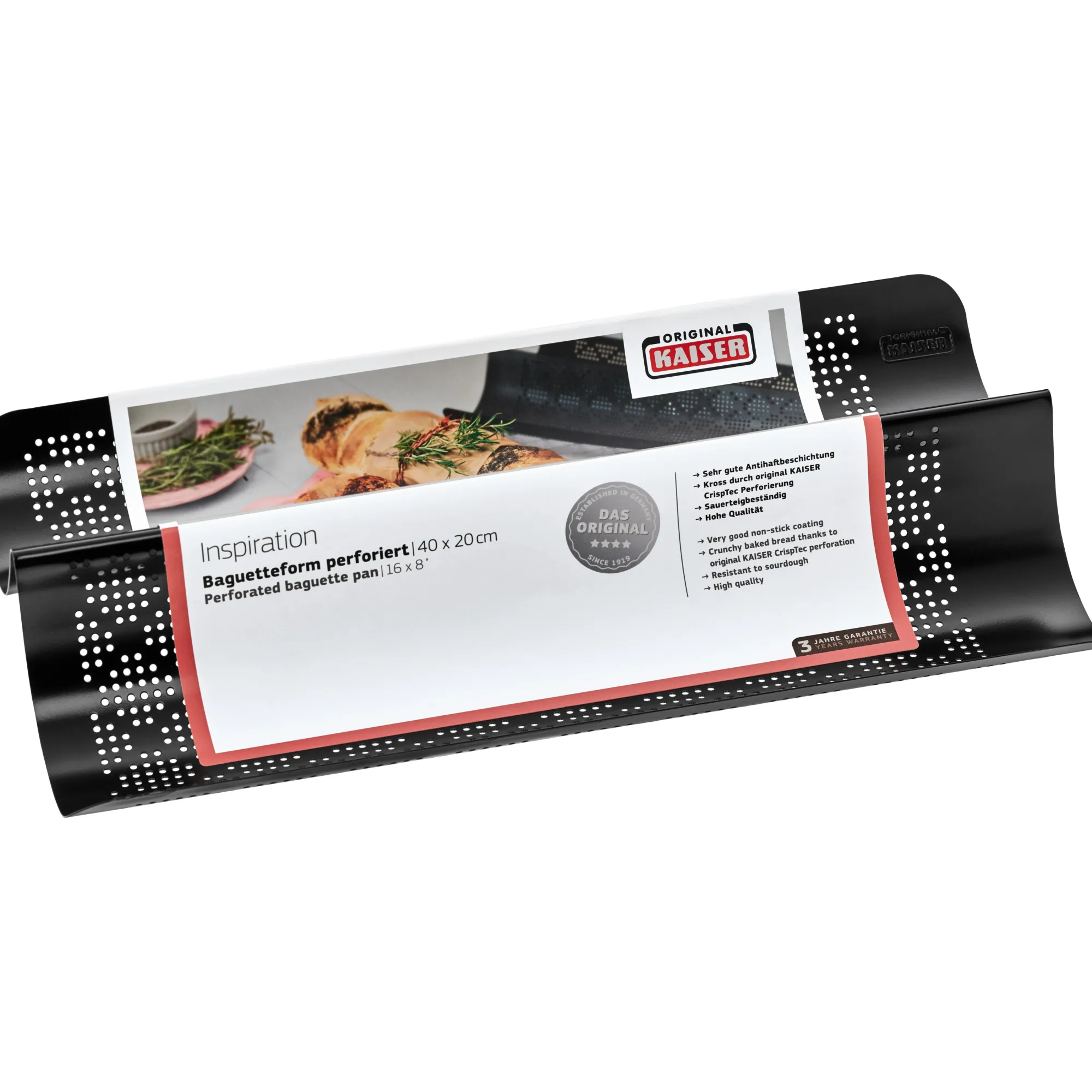 WMF KAISER Inspiration Baguette-Backform, perforiert, 40 x 20 cm| Backformen