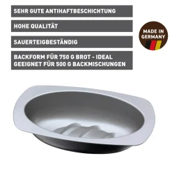 WMF KAISER Inspiration Brotbackform, oval, 32 cm| Backformen