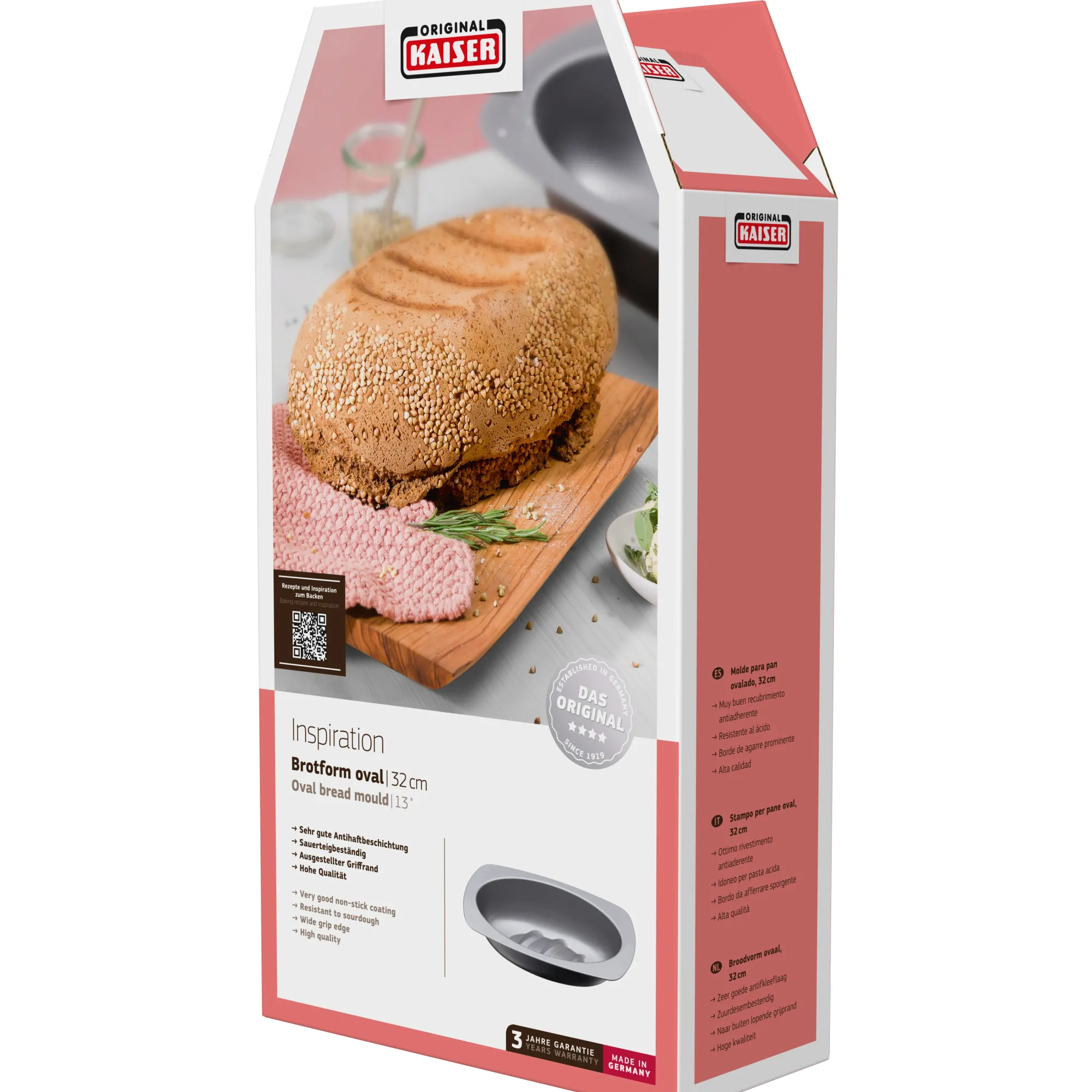 WMF KAISER Inspiration Brotbackform, oval, 32 cm| Backformen