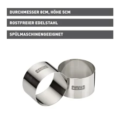 WMF KAISER Inspiration Dessert- und Speiseringe, 2 Stück| Backutensilien