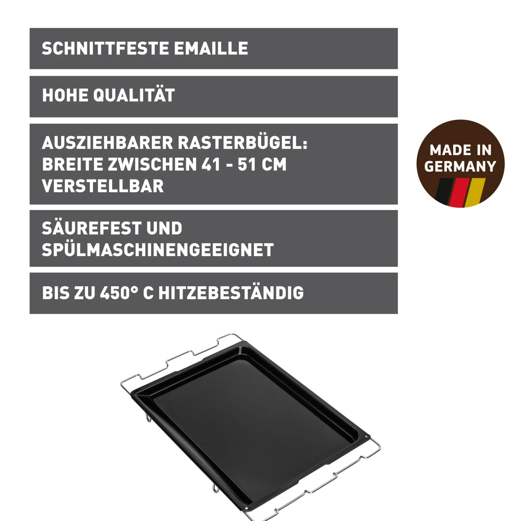 WMF KAISER Inspiration Herdbackblech verstellbar, 41-51 x 33 cm| Backbleche