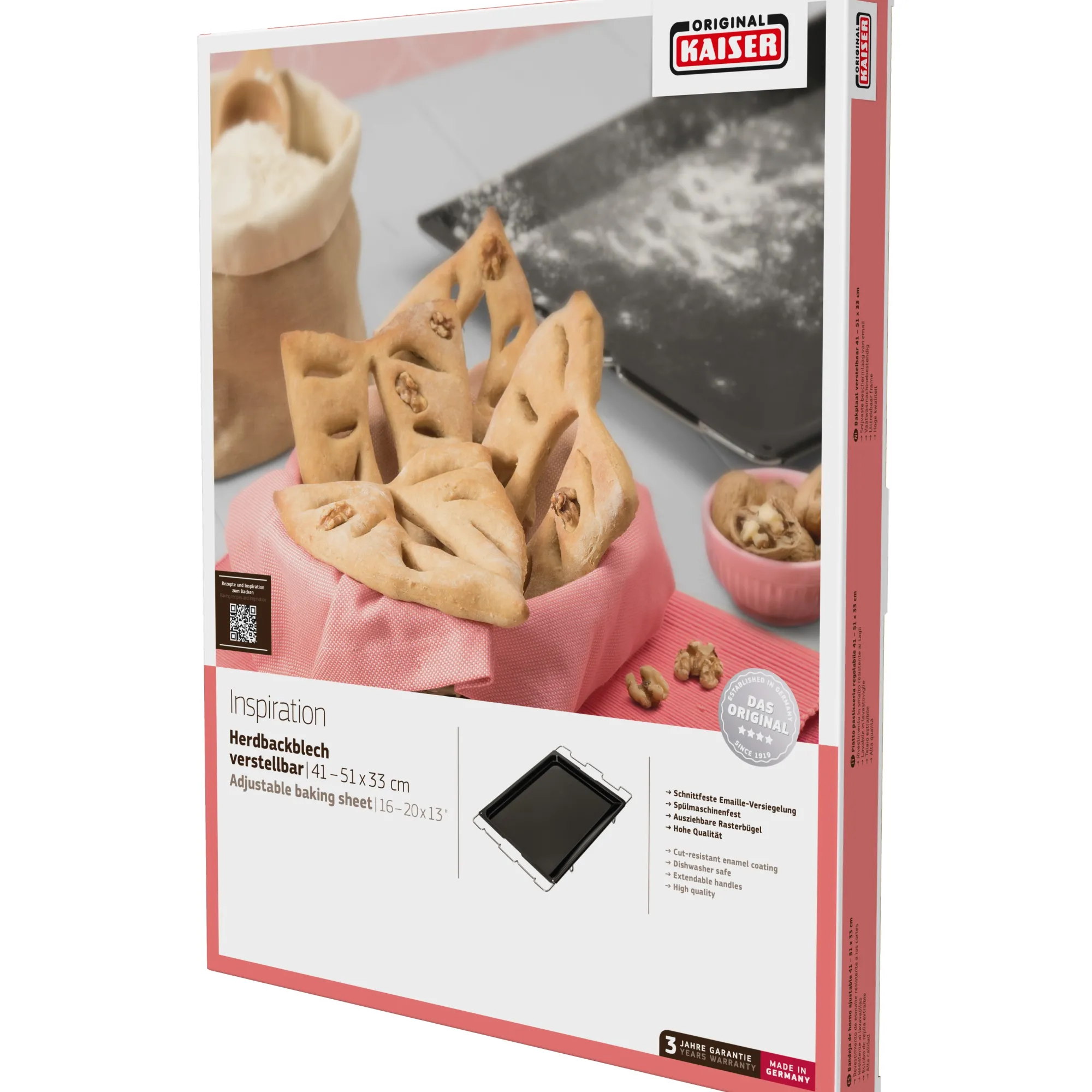 WMF KAISER Inspiration Herdbackblech verstellbar, 41-51 x 33 cm| Backbleche