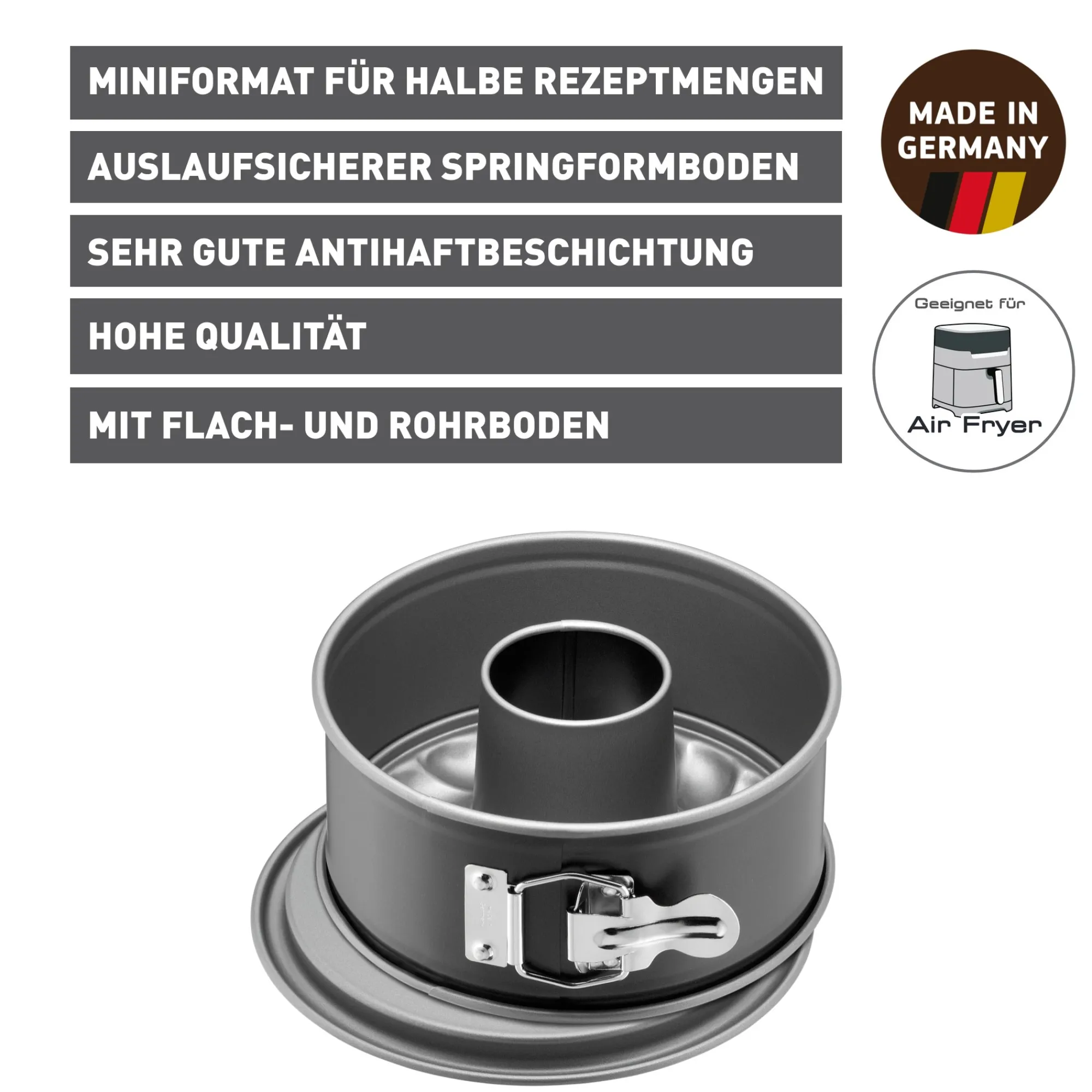 WMF KAISER Inspiration Mini Springform mit Rohrboden, 18 cm| Backformen