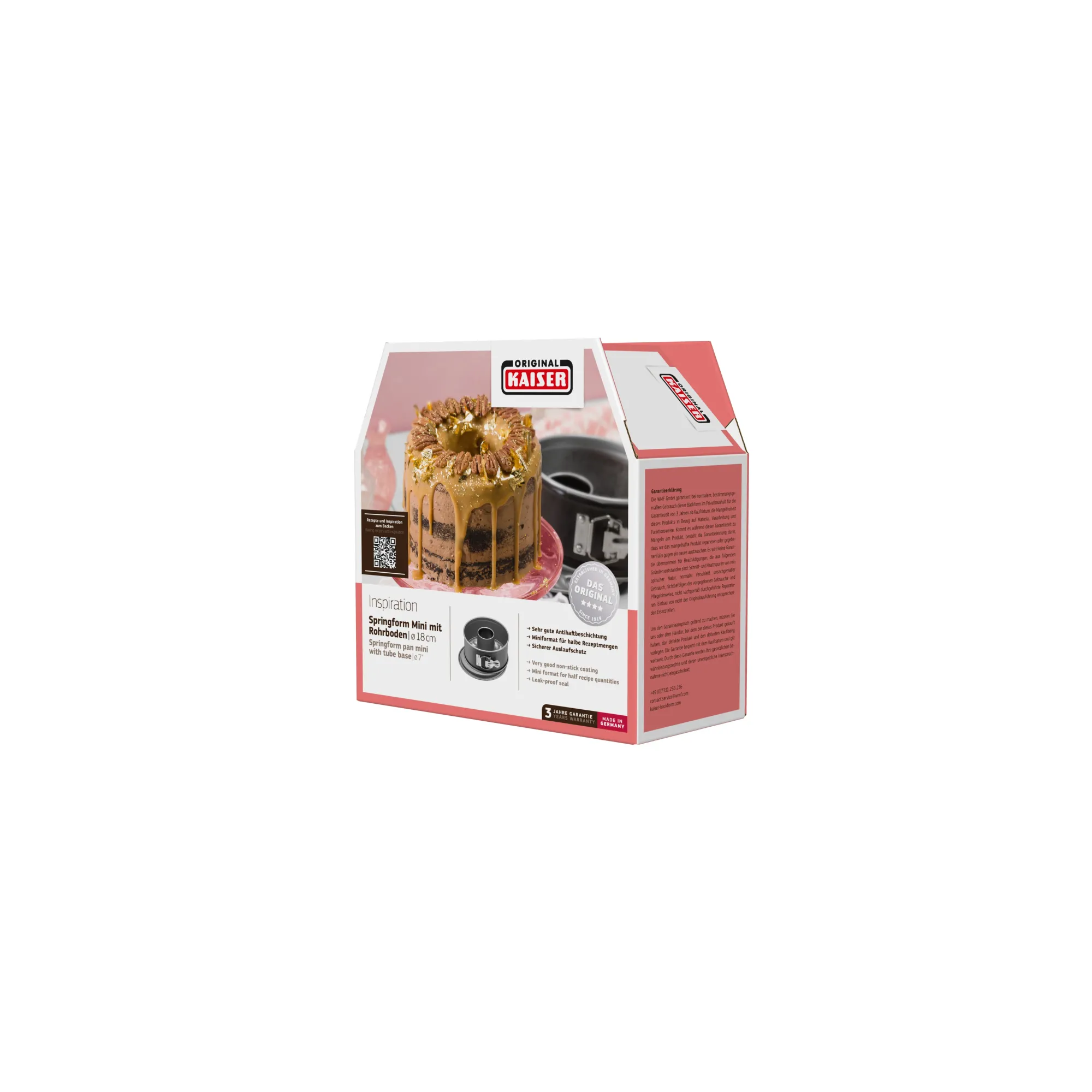 WMF KAISER Inspiration Mini Springform mit Rohrboden, 18 cm| Backformen