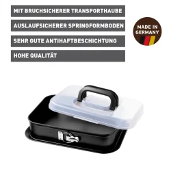 WMF KAISER Inspiration Springform rechteckig mit Transporthaube, 35 x 24 cm| Backformen
