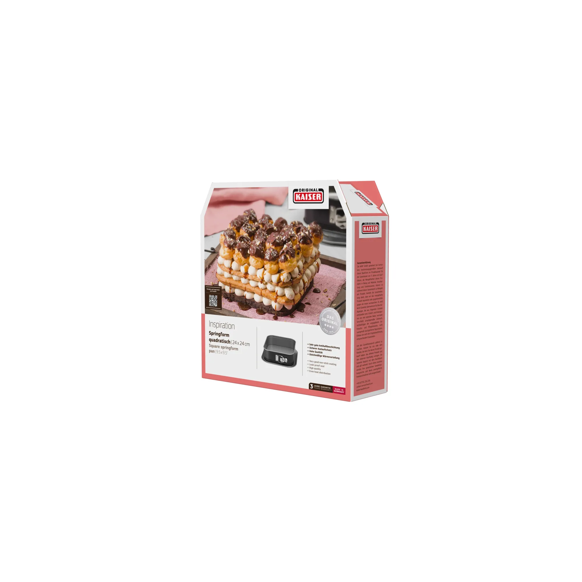 WMF KAISER Inspiration Springform quadratisch, 24 x 24 cm| Backformen