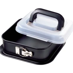WMF KAISER Inspiration Springform quadratisch mit Transporthaube, 24 x 24 cm| Backformen