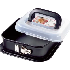 WMF KAISER Inspiration Springform quadratisch mit Transporthaube, 24 x 24 cm| Backformen