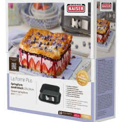 WMF KAISER La Forme Plus Springform mit SafeClick, quadratisch, 24 x 24 cm| Backformen
