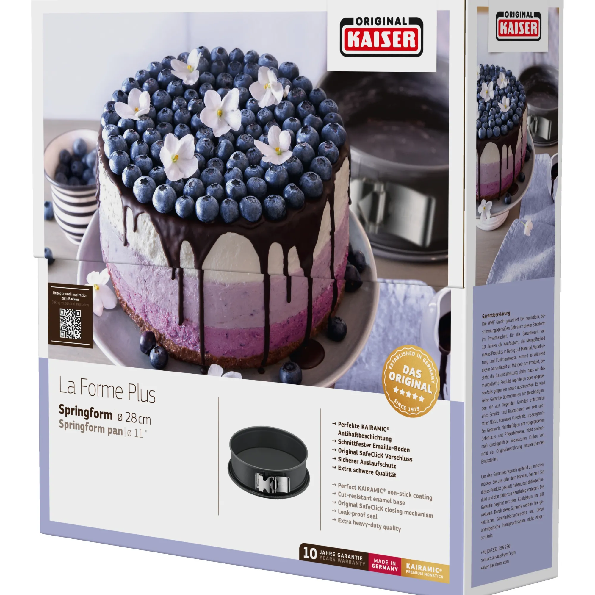 WMF KAISER La Forme Plus Springform mit SafeClick, 28 cm| Backformen