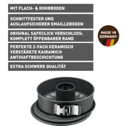WMF KAISER La Forme Plus Springform mit Rohrboden und SafeClick, 26 cm| Backformen