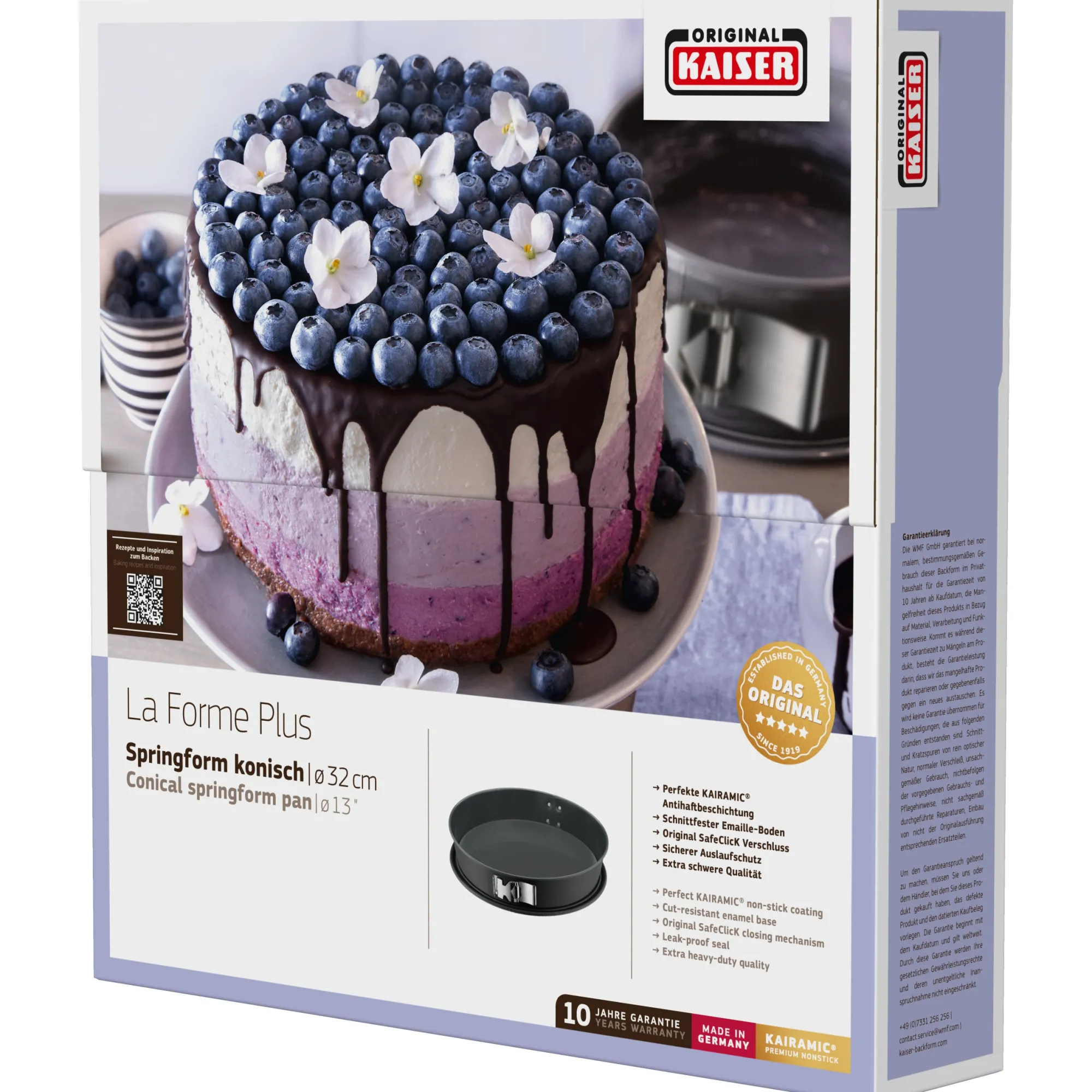 WMF KAISER La Forme Plus Springform mit SafeClick, konisch, 32 cm| Backformen