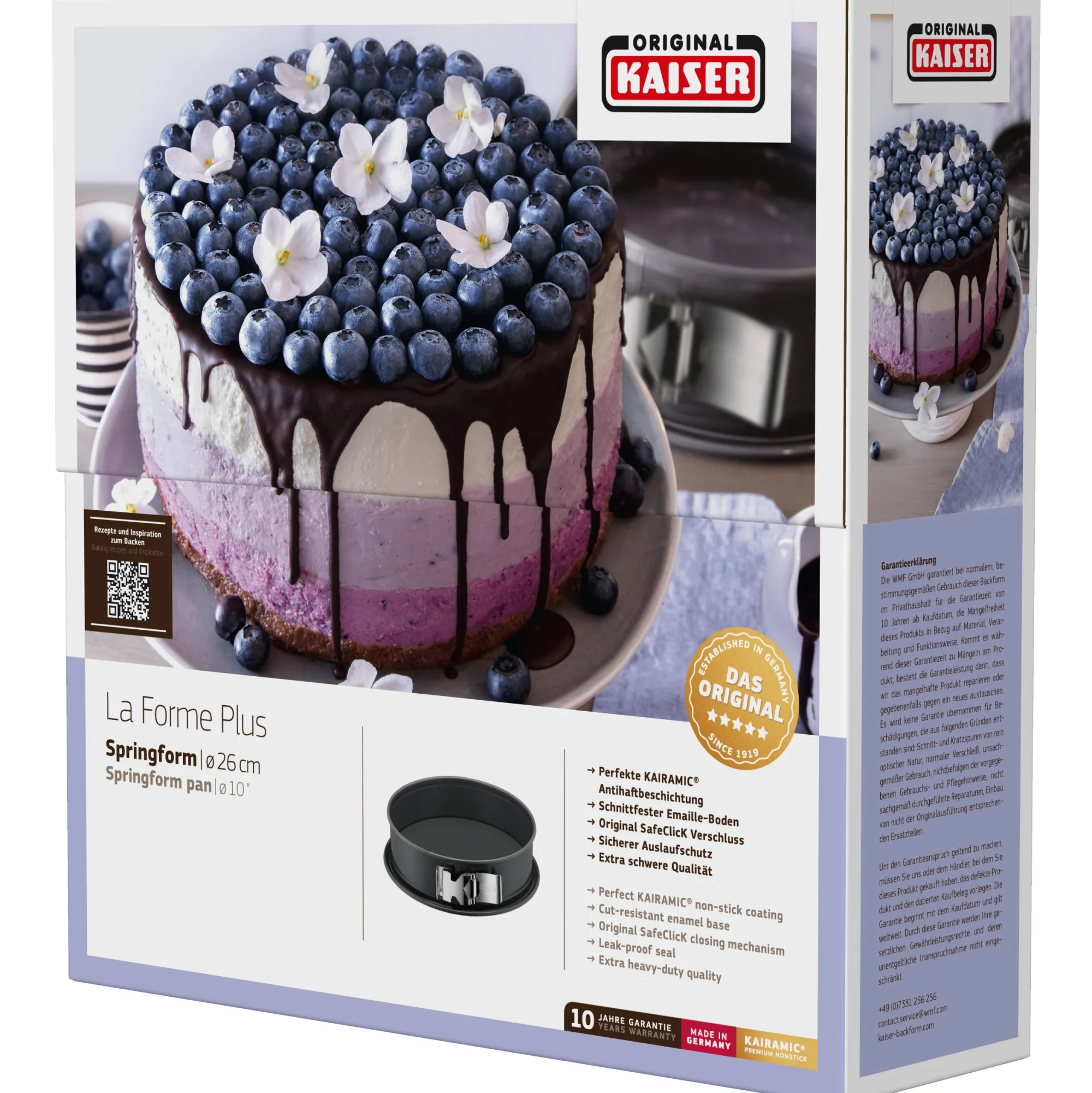 WMF KAISER La Forme Plus Springform mit SafeClick, 26 cm| Backformen