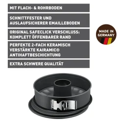 WMF KAISER La Forme Plus Springform mit Rohrboden und SafeClick, 28 cm| Backformen