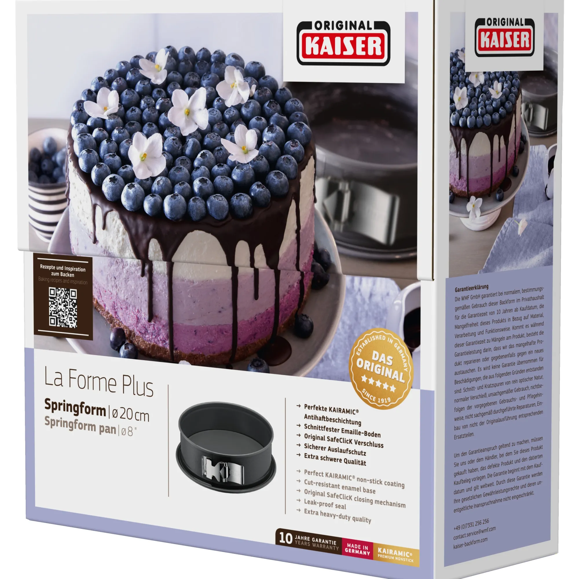WMF KAISER La Forme Plus Springform mit SafeClick, 20 cm| Backformen