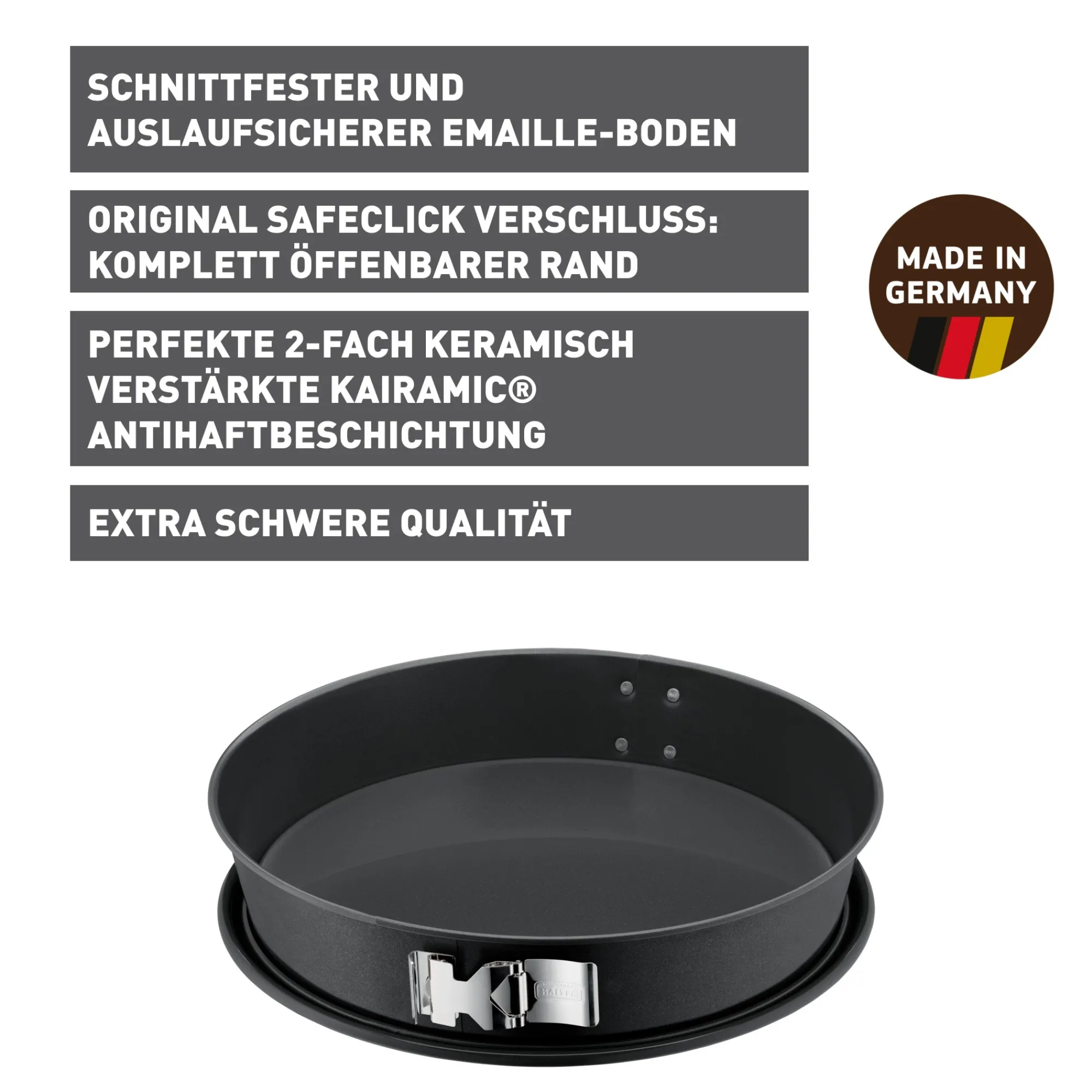 WMF KAISER La Forme Plus Springform mit SafeClick, konisch, 30 cm| Backformen