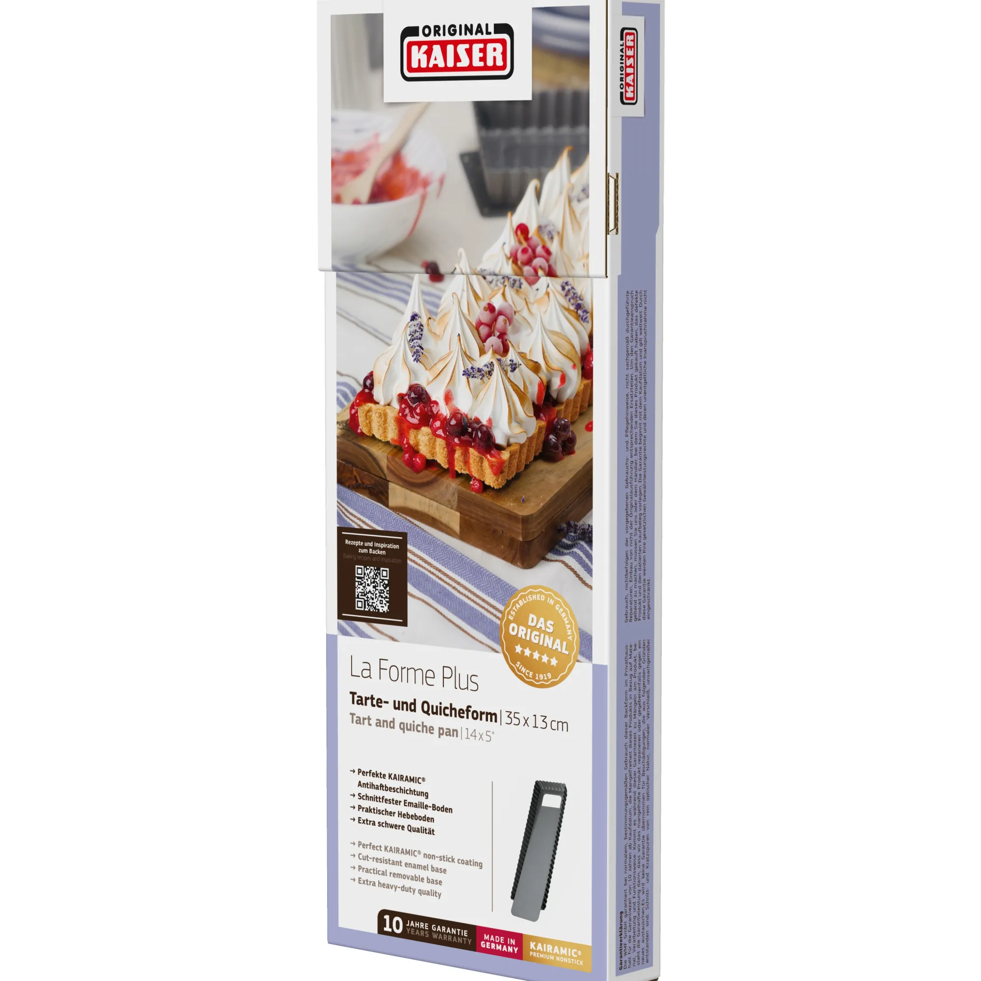 WMF KAISER La Forme Plus Tarte- und Quicheform mit Hebeboden, rechteckig, 35 x 13 cm| Backformen