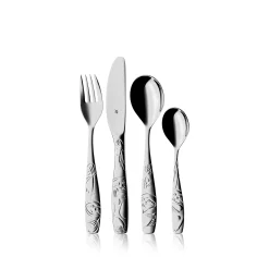 WMF Kinderbesteck-Set Faultier Tommi, 4-teilig|Kinder Kinderbestecke|Besteck-Sets