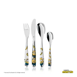 WMF Kinderbesteck-Set Minions®, 4-teilig|Kinder Kinderbestecke|Besteck-Sets