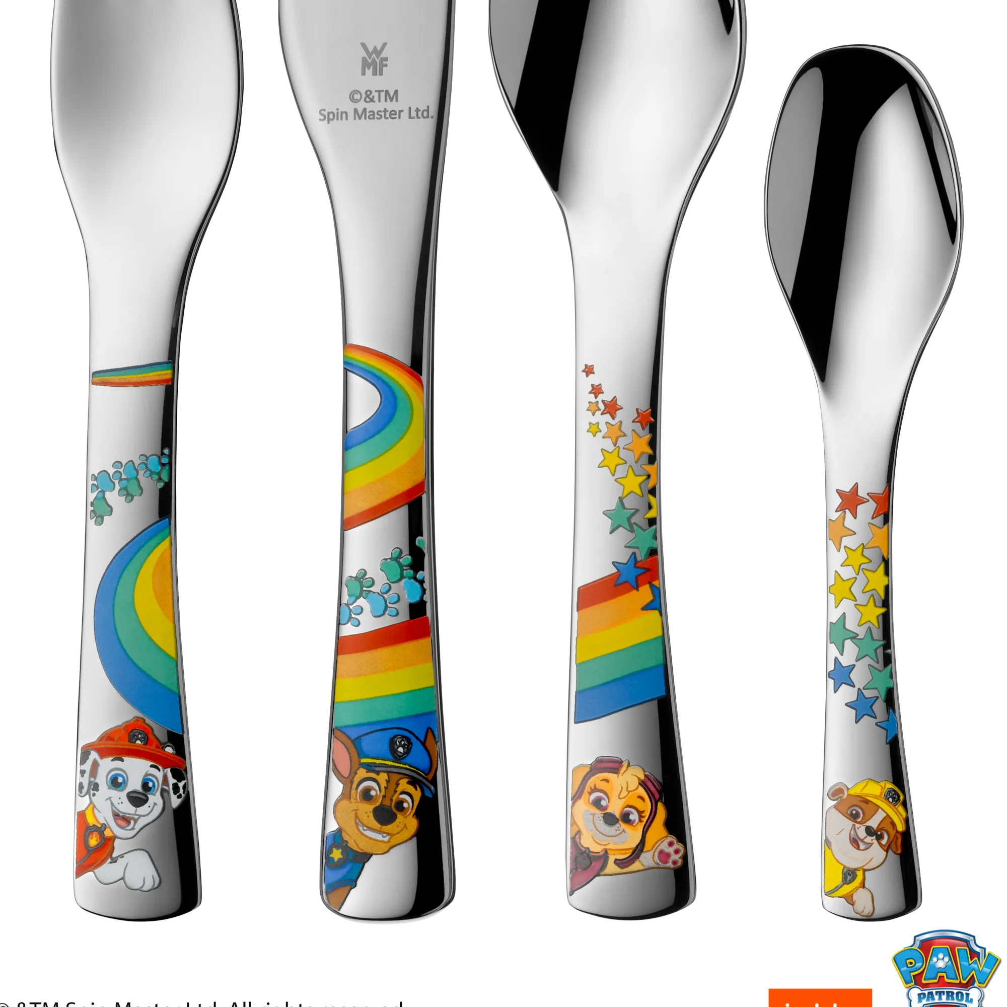 WMF Kinderbesteck-Set PAW Patrol, 4-teilig|Kinder Kinderbestecke|Besteck-Sets