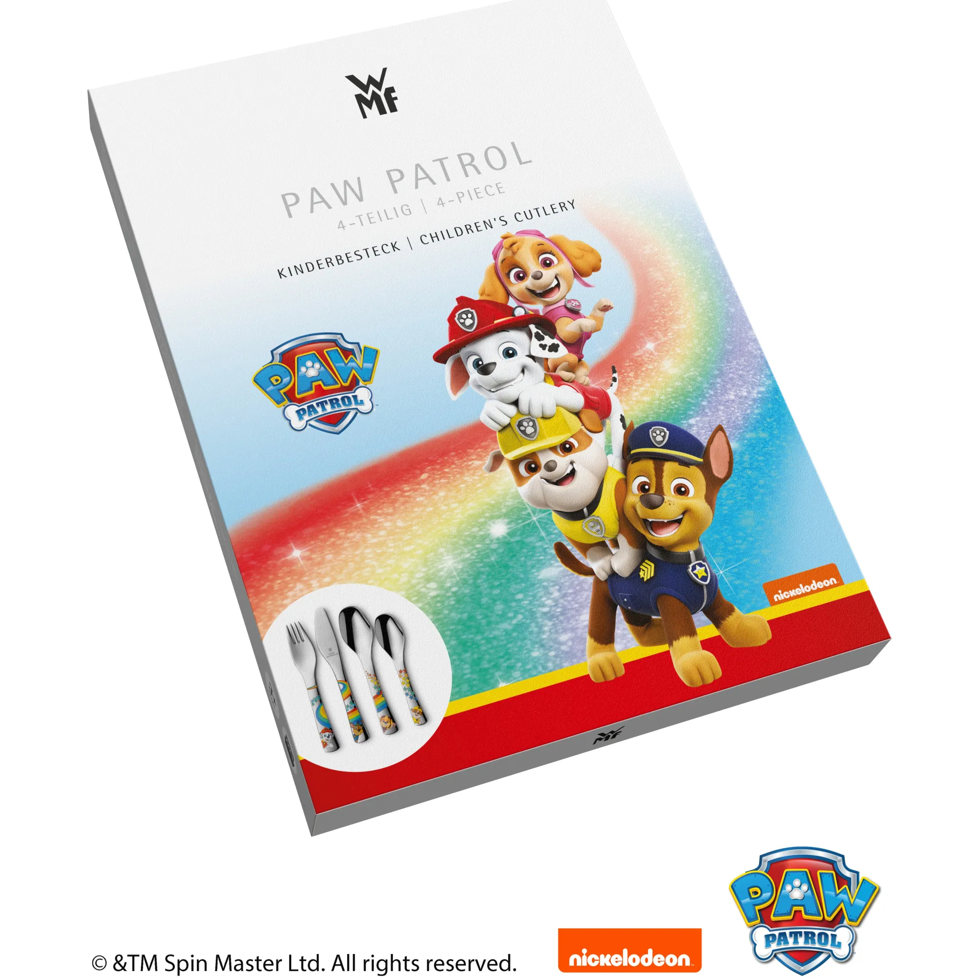 WMF Kinderbesteck-Set PAW Patrol, 4-teilig|Kinder Kinderbestecke|Besteck-Sets