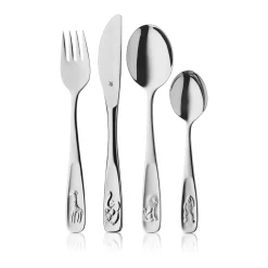WMF Kinderbesteck-Set Tiere, 4-teilig|Kinder Kinderbestecke|Besteck-Sets