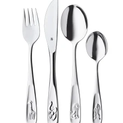 WMF Kinderbesteck-Set Tiere, 4-teilig|Kinder Kinderbestecke|Besteck-Sets