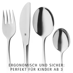 WMF Kinderbesteck-Set Tiere, 4-teilig|Kinder Kinderbestecke|Besteck-Sets