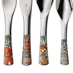 WMF Kinderbesteck-Set Waldfreunde, 4-teilig|Kinder Kinderbestecke|Besteck-Sets