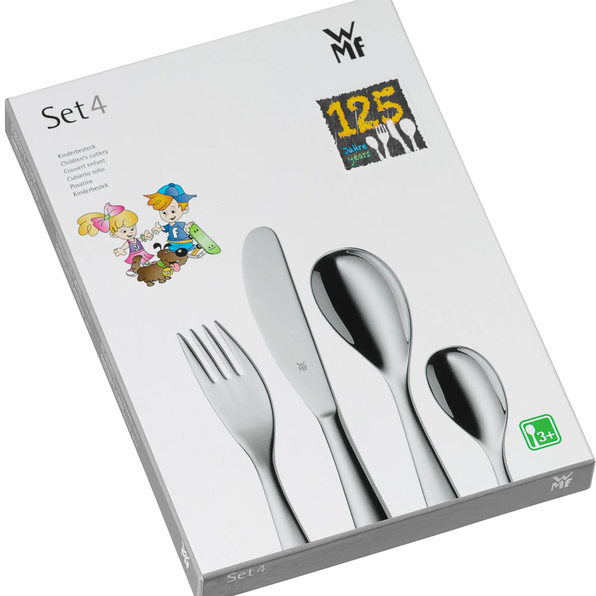 WMF Kinderbesteck-Set Zwerge, 4-teilig|Kinder Kinderbestecke|Besteck-Sets