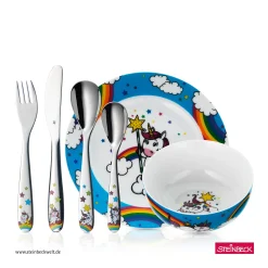 WMF Kindergeschirr-Set Einhorn, 6-teilig|Kinder Teller|Kindergeschirr