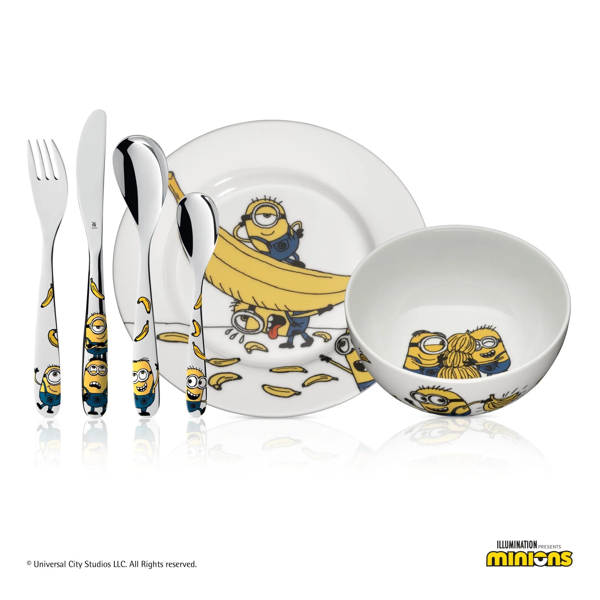 WMF Kindergeschirr-Set Minions®, 6-teilig|Kinder Teller|Kindergeschirr