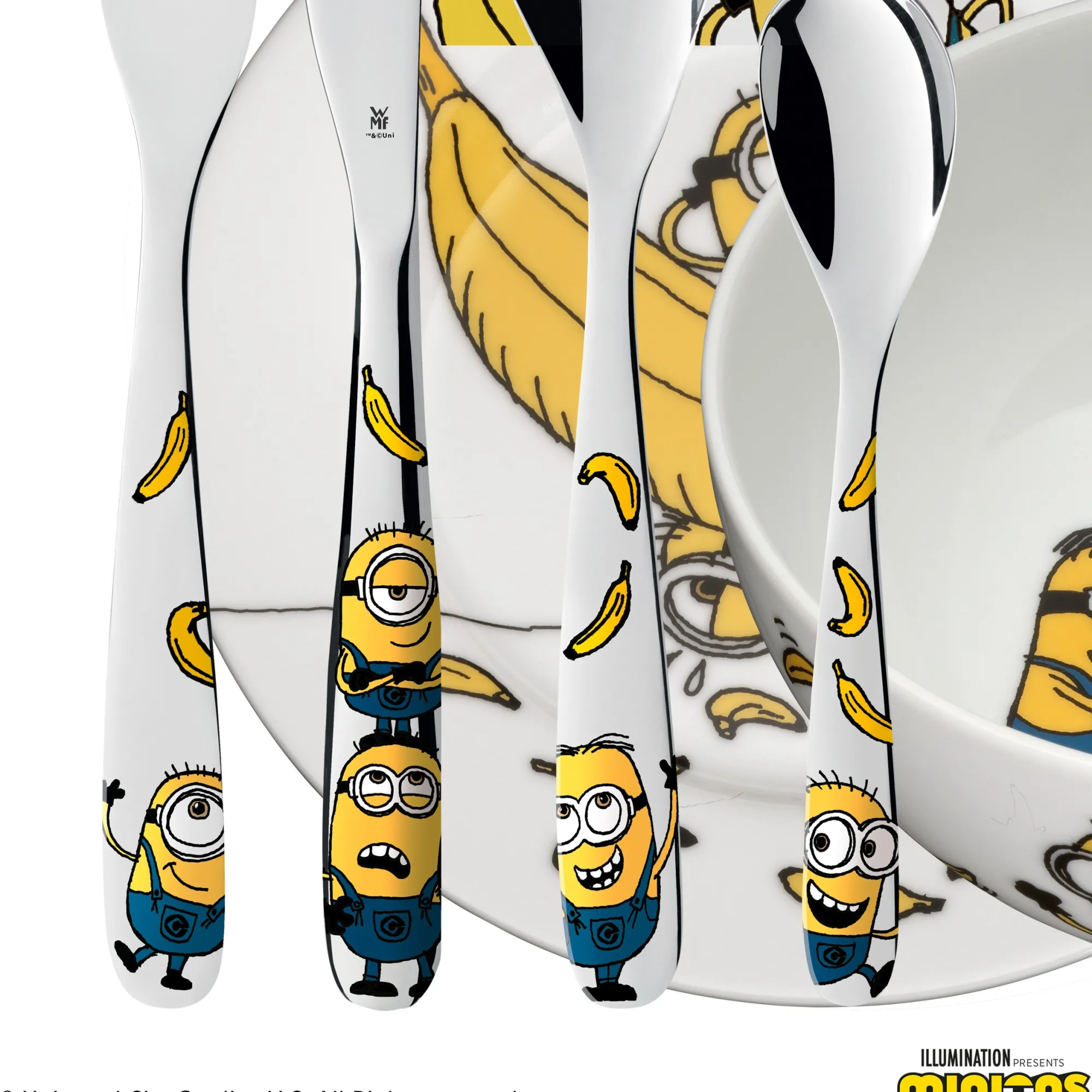WMF Kindergeschirr-Set Minions®, 6-teilig|Kinder Teller|Kindergeschirr