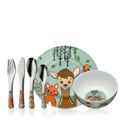 WMF Kindergeschirr-Set Waldfreunde, 6-teilig|Kinder Teller|Kindergeschirr