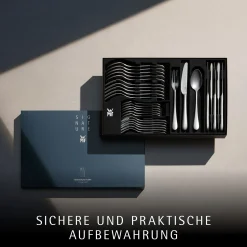 WMF Merit Besteck-Set, 30-teilig, Cromargan protect®, sandgestrahlt| Besteck-Sets