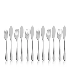 WMF Merit Fischbesteck-Set, 12-teilig, Cromargan protect®| Besteck-Sets