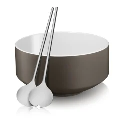 WMF Moto Salat-Set, 3-teilig, lavagrau| Schüsseln|Servierbestecke