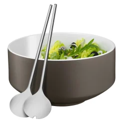WMF Moto Salat-Set, 3-teilig, lavagrau| Schüsseln|Servierbestecke
