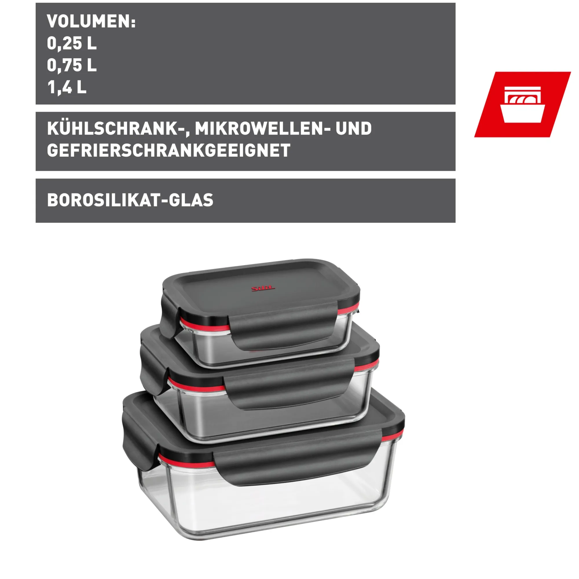 WMF Multifunktionsschalen-Set, 3-teilig Storio| Vorratsdosen