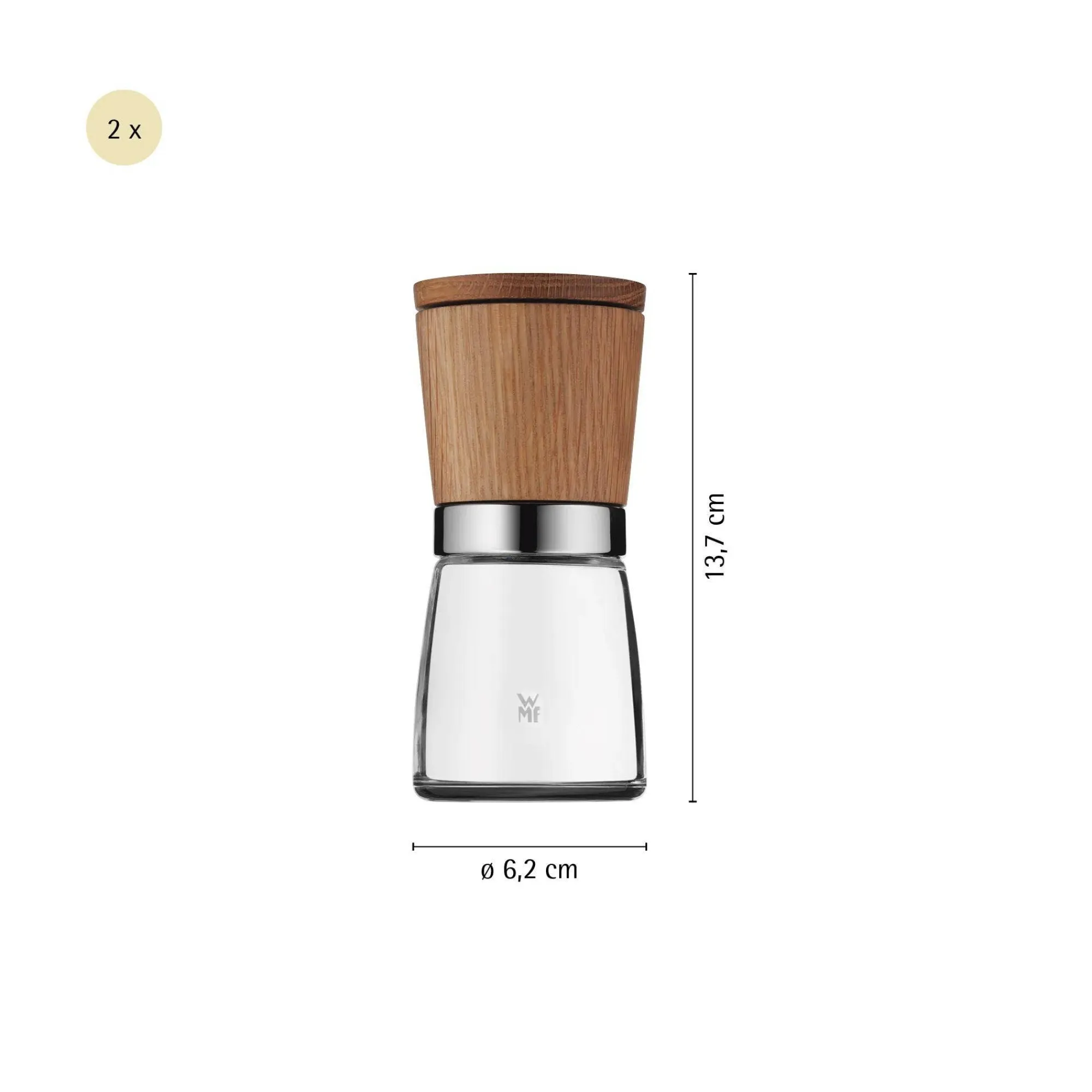WMF Nature Gewürzmühlen-Set, 2-teilig| Salz- & Pfeffermühlen|Gewürzmühlen