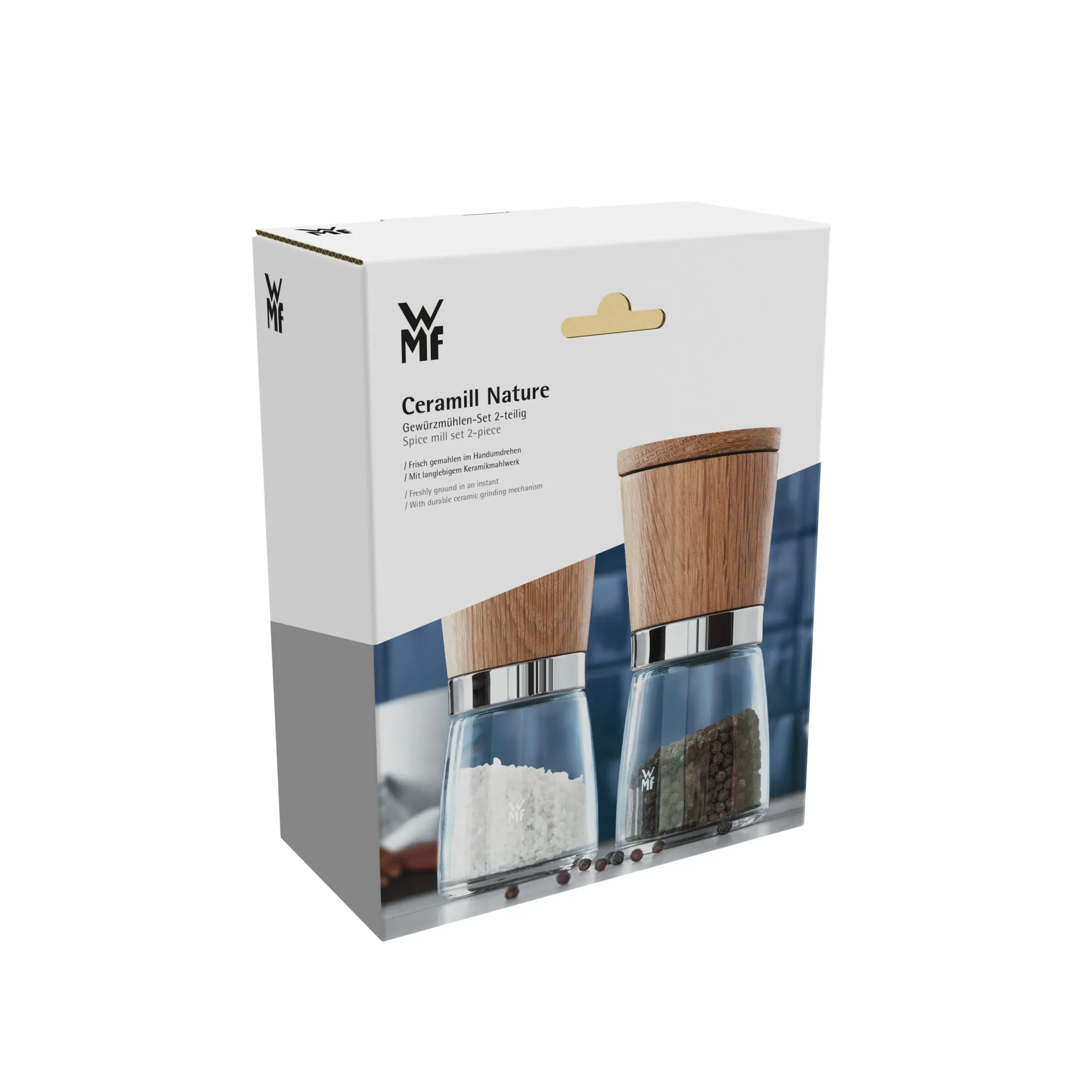 WMF Nature Gewürzmühlen-Set, 2-teilig| Salz- & Pfeffermühlen|Gewürzmühlen