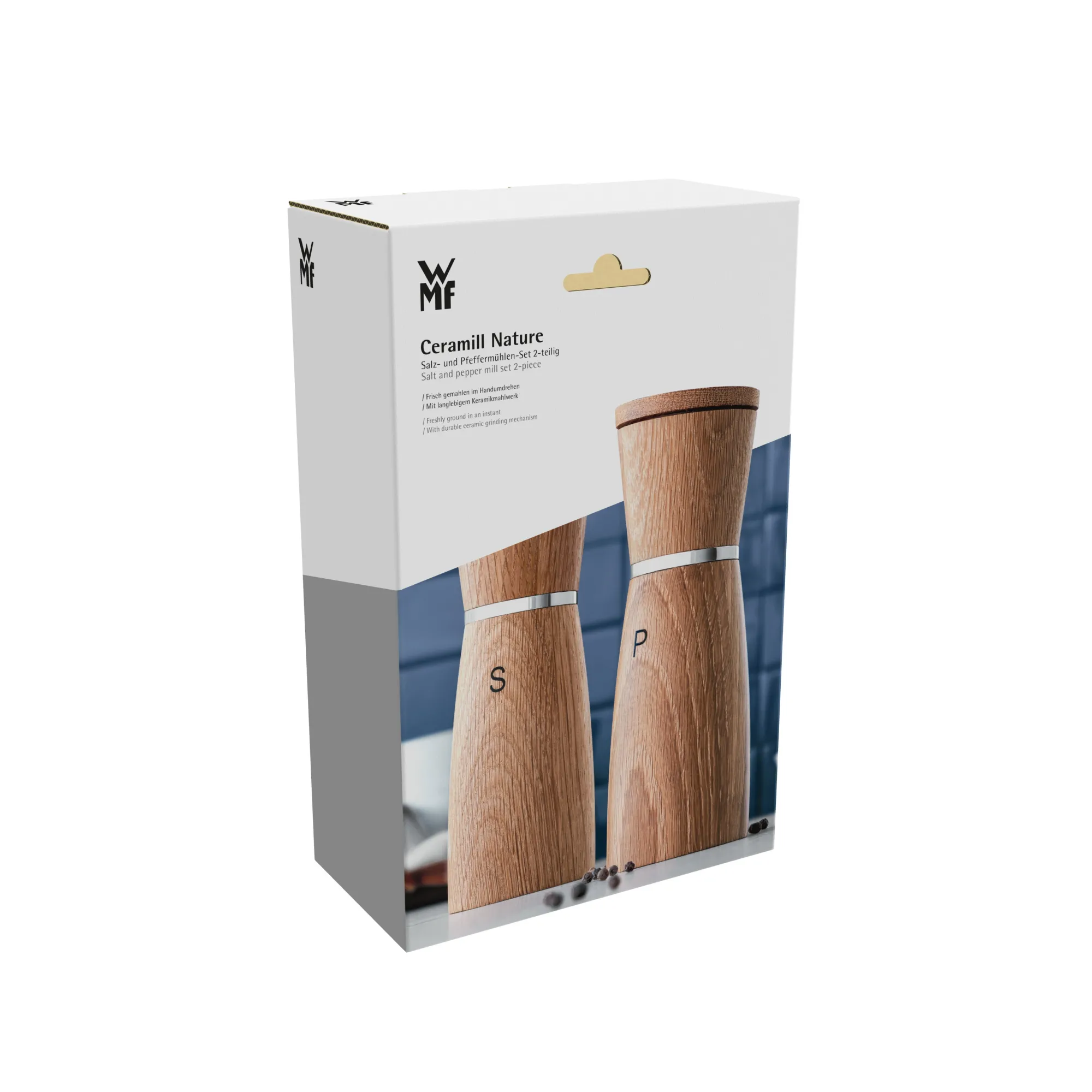 WMF Nature Salz-/Pfeffermühlen-Set, 2-teilig| Salz- & Pfeffermühlen