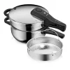 WMF Perfect One Pot Schnellkochtopf-Set, 22 cm, 3 & 4,5 L, stapelbar, mit Dämpfeinsatz| Schnellkochtöpfe|Induktionstöpfe