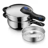 WMF Perfect Plus One Pot Schnellkochtopf-Set, 22 cm, 3 & 4,5 L, stapelbar, mit Dämpfeinsatz| Schnellkochtöpfe|Induktionstöpfe