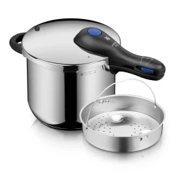 WMF Perfect Plus One Pot Schnellkochtopf mit Dampfgareinsatz, 22 cm, 6,5 Liter| Schnellkochtöpfe|Induktionstöpfe