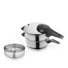 WMF Perfect Premium One Pot Schnellkochtopf-Set mit Dampfgareinsatz, 22 cm, 4,5 und 3,0 Liter, stapelbar| Schnellkochtöpfe|Induktionstöpfe