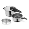 WMF Perfect Premium One Pot Schnellkochtopf-Set mit Dampfgareinsatz, 22 cm, 4,5 und 3,0 Liter| Schnellkochtöpfe|Induktionstöpfe