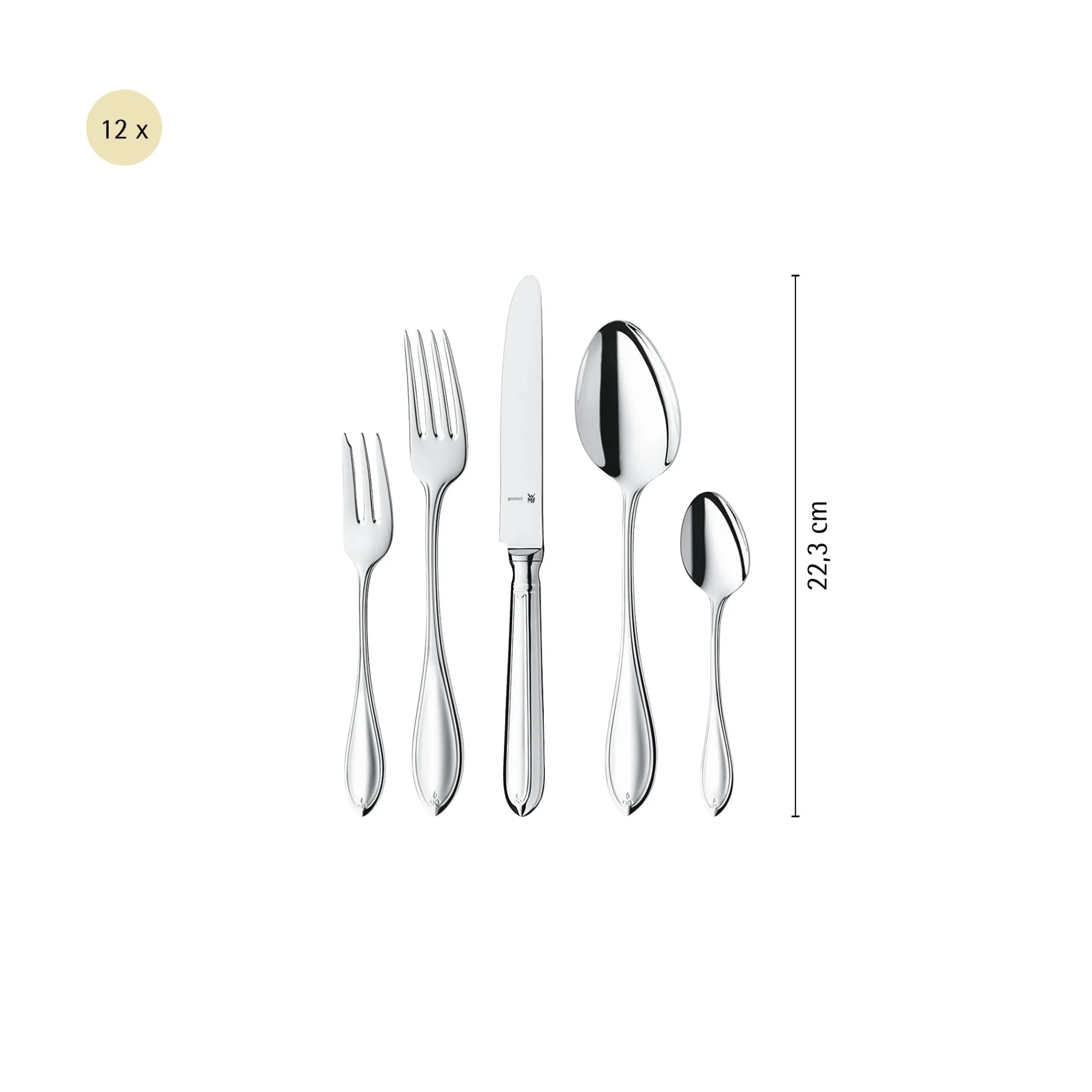WMF Premiere Besteck-Set, 66-teilig, Cromargan protect®| Besteck-Sets