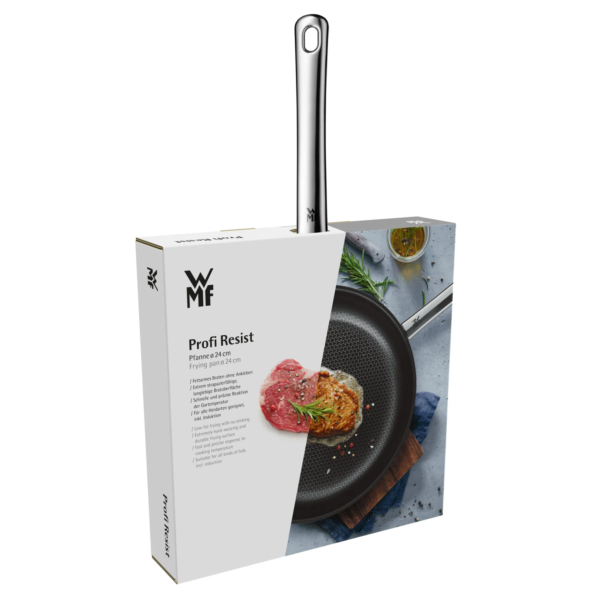 WMF Profi Resist Stielpfanne mit beschichtetem Schüttrand, 24 cm| Induktionspfannen|Bratpfannen